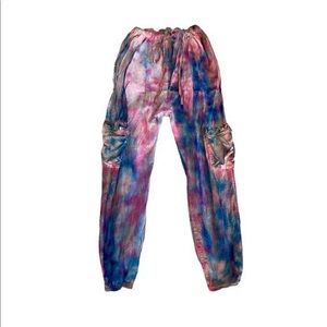 handmade one of one bleached galaxy cargo pant